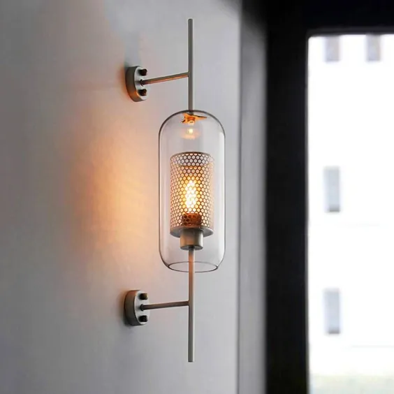 نوردیک چراغ های دیواری روشنایی روشن شیشه ای شیشه ای Scones لامپ های دیواری اتاق خواب تختخواب اتاق مطالعه رستوران چراغ های آویز لوستر