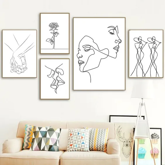 طراحی نوردیک مینیمالیست خط طراحی سکسی زن بدن پوستر برهنه و چاپ بوم نقاشی های هنری تصاویر دیواری برای دکوراسیون اتاق خواب
