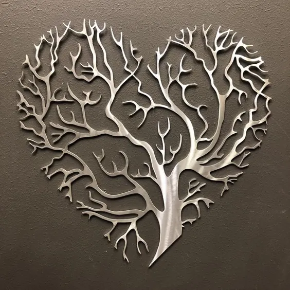 Tree of Life Heart Metal Wall Art Skilwerx 18 x 18 طبیعت |  اتسی