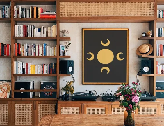 دکور دیوار جادوئی چاپ خورشید و ماه تزئینی آسمانی جادویی |  اتسی
