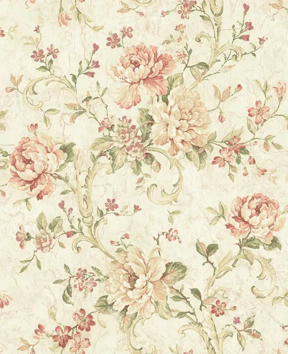 کاغذ دیواری عتیقه گل رز در هلو از مجموعه Vintage Home 2 b