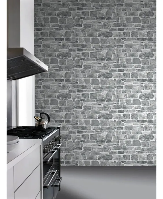 کاغذ دیواری سنگی خاکستری راش 265620