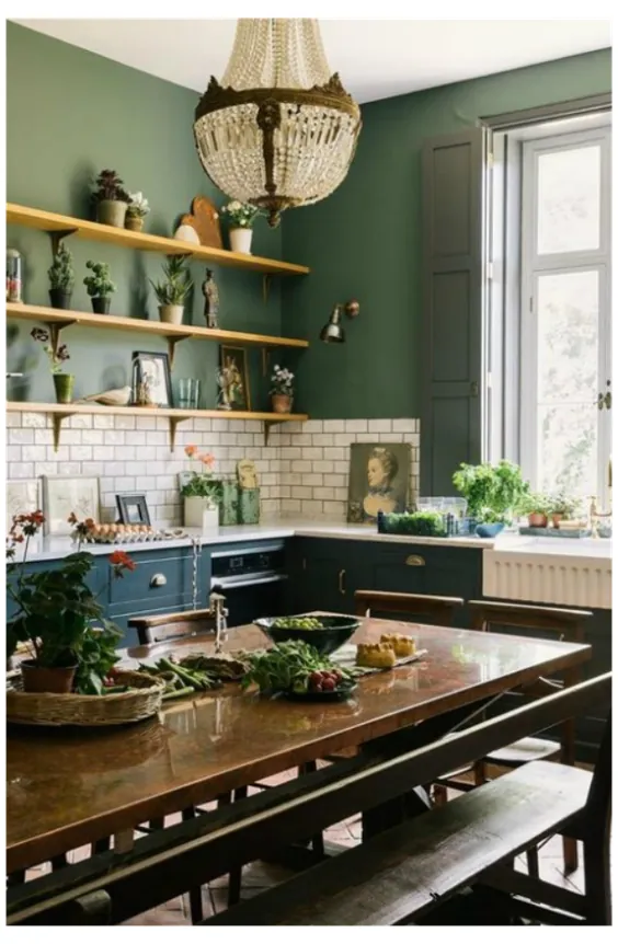 داخلی آشپزخانه سبز