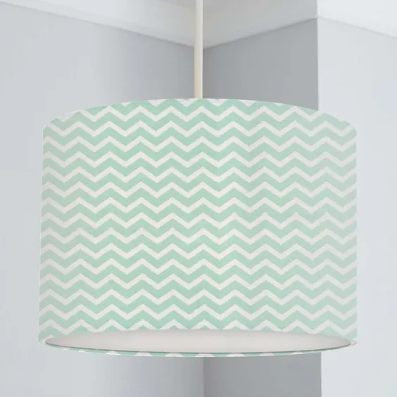 اتاق خواب کودکان شیرخوارگاه نعناع Chevron Lampshade | اتسی