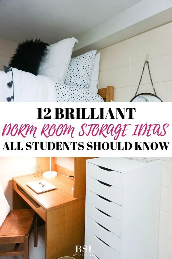 ایده های ذخیره سازی اتاق خوابگاه |  11 ایده درخشان برای نگهداری اتاق خواب - توسط سوفیا لی