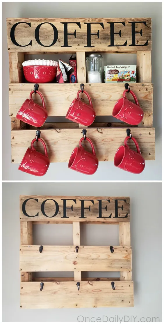 جا لیوان قهوه پالت چوبی DIY