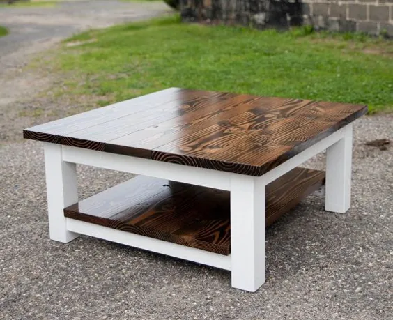 میز قهوه مربعی |  میز قهوه خانه مزرعه چوب جامد |  میز قهوه روستایی |  ساخته شده به سفارش |  ساخته شده در ایالات متحده آمریکا