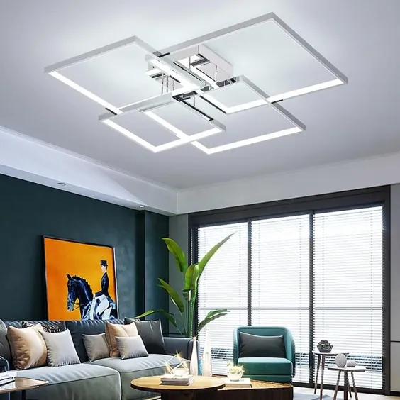 چراغ سقفی LED مدرن برای اتاق نشیمن اتاق خواب ناهار خوری کروم / چراغ روشنایی روکش طلا