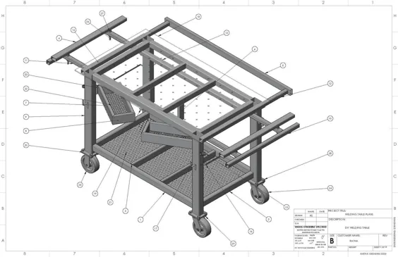 برنامه های جدول جوشکاری + مدل 3D جایزه (واحدهای استاندارد و متریک) |  DIY |  میز کار چند منظوره |  نقشه های ساخت |  ساخت