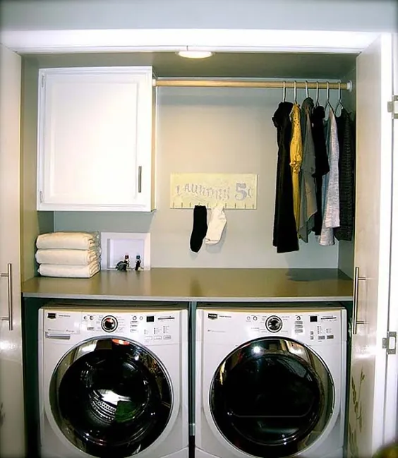60 ایده شگفت انگیز برای طراحی اتاق لباسشویی کوچک