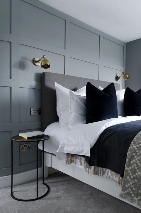 اتاق خواب مستر خاکستری تیره توسط Geri Designs