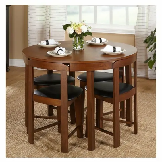 ست میز ناهار خوری برای 4 اتاق گرد صندلی های کوچک آشپزخانه صندلی های جمع و جور 5 قطعه برای فروش آنلاین |  eBay
