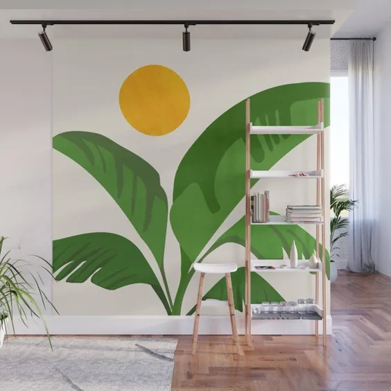 نقاشی دیواری بالای صفحه Treetops / Tropical Plant توسط Moderntropical - 8 'X 8'