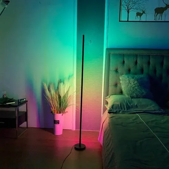 Lightstik - (پایه گرد) تغییر رنگ مینیمالیست گوشه LED چراغ طبقه چراغ گوشه چراغ گوشه چراغ گوشه