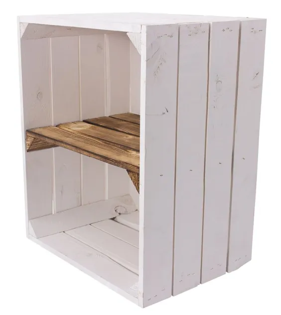 مجموعه ای از 5 جعبه میوه به عنوان قفسه کفش با تخته میانی در جعبه های چوبی شعله ور سفید سفید جعبه سیب جعبه مرکزی قفسه پرنعمت