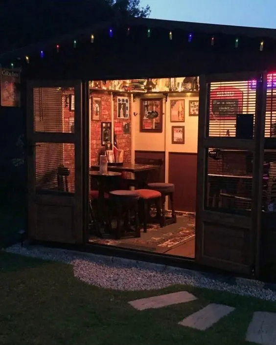 50 ایده Pub Shed Bar Bar برای مردان - طرح های جالب خلوت در حیاط خلوت