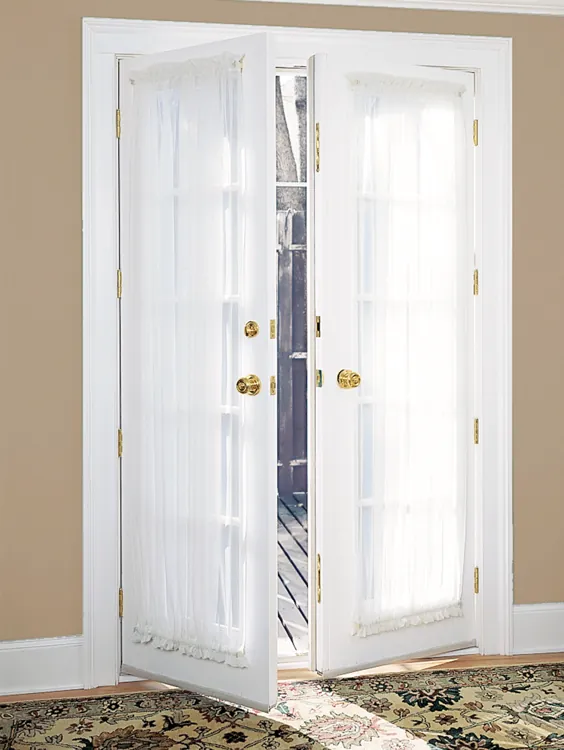 Classic Sheers 56 Inch Rod Pocket French Door Panel - Natural - 56in W W 20in L Panel - فروشگاه کشور ورمونت