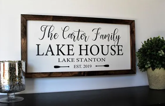 علامت هدیه خانه دریاچه شخصی-دکور-دریاچه چوبی |  اتسی