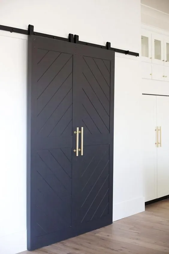 سفارشی ساخته شده سرو سرو Chevron Farmhouse Sliding Barn Door معاصر خانه مدرن مزرعه درب انبار درب داخلی - 1 درب فقط PRIMED