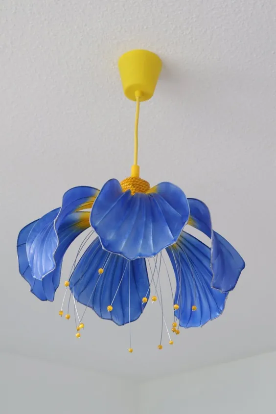 لوستر نور مینیمالیستی نور لامپ چراغ لوستر آویز نور مجسمه سازی لامپ سایه هنر هنر لامپ چراغ نرم لامپ گل