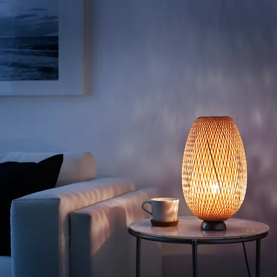 چراغ رومیزی BÖJA با لامپ LED ، نیکل ، بامبو - IKEA