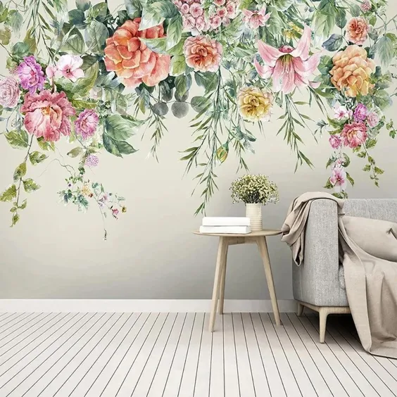 تصاویر پس زمینه مد سفارشی گلهای نقاشی دیواری (m2)