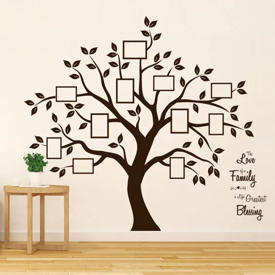عکس برگردان دیوار خانوادگی زیبا از درخت Timber Artbox با نقل قول - تنها دکوراسیونی که برای اتاق نشیمن و ... لازم دارید - عنوان پیش فرض