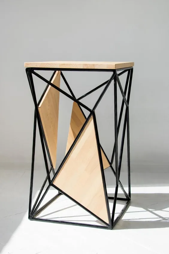 صندلی صنعتی مبلمان صنعتی چوب بلوط و فلز |  اتسی