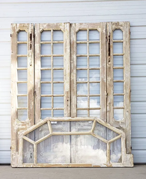 مجموعه ای از درهای چوبی شسته شده با پنجره Transom