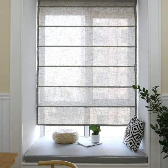سایه روشن رومی خاکستری یکپارچه / پرده پرده پارچه ای کور پنجره ، 23