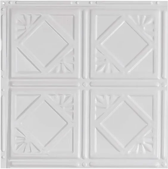 کاشی های سقفی ناخن سفید مات Great Lakes Tin Ludington - 12in x 12in - از 11 سبک انتخاب کنید - ایده آل برای پروژه های DIY و بازسازی خانه - نصب آسان