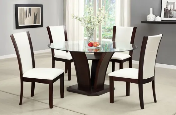 CM3710RT-WH-5PC 5 عدد مجموعه Latitude run yeager Manhattan ii dark cherry finish 54 "round round top table table table set