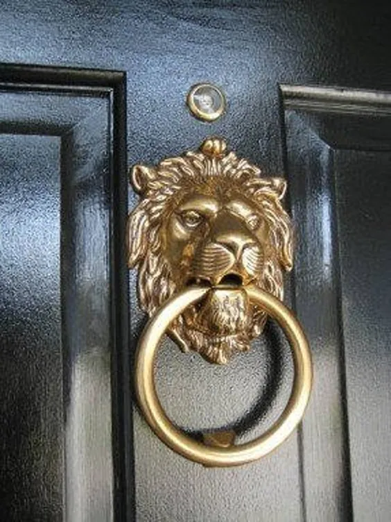 کوبنده درب شیر برنج Lionhead Lionhead Knocker Door Door |  اتسی