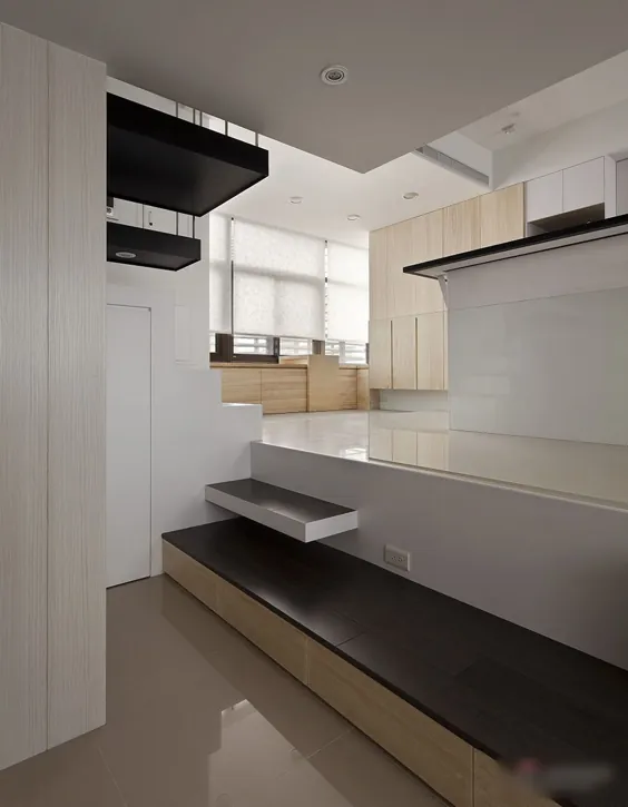 آپارتمان مدرن کوچک با پلان باز و اتاق خواب آسانسور |  iDesignArch |  مجله الکترونیکی طراحی داخلی ، معماری و تزئینات داخلی