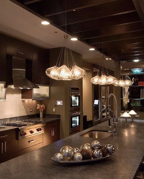 روشنایی جزیره آشپزخانه (طراحی مدرن ، روستایی و صنعتی)