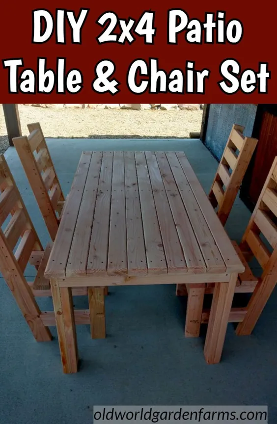 ست میز و صندلی پاسیو 2x4 DIY - جذاب ، با دوام و ارزان!