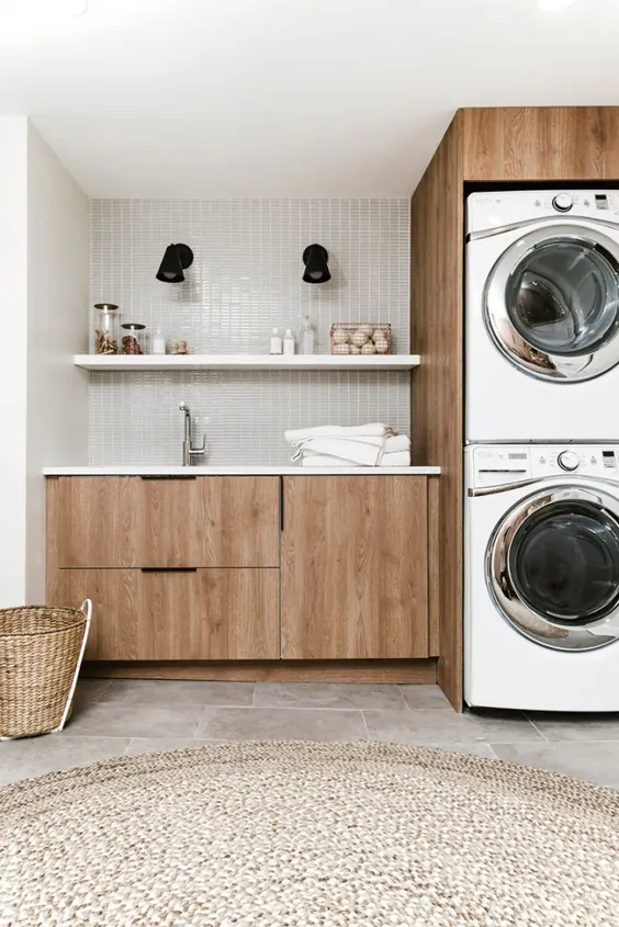 اتاق لباسشویی مدرن DIY با Semihandmade آشکار می شود