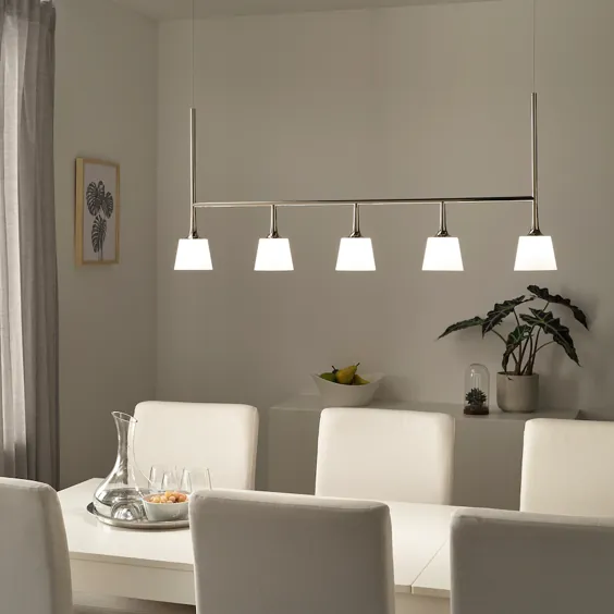 چراغ آویز LED TYBBLE با 5 لامپ ، شیشه آبکاری شده با نیکل / عقیق - IKEA