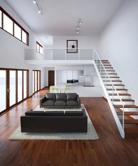 Apartment Rodrigo da Fonseca V: داخلی آپارتمان مدرن با سطوح سفید و نورهای بزرگ