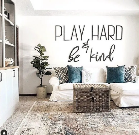 PLAY HARD و مهربان باشید نامه های دیواری برای Playroom Den | اتسی