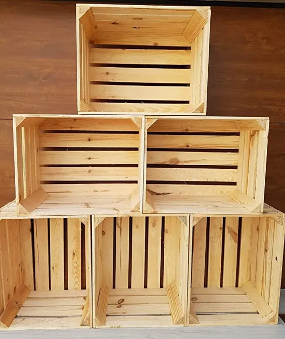 2-12 جعبه چوبی ذخیره سازی سوخته Apple Box Home Garden Retro - تمیز !!  (6)