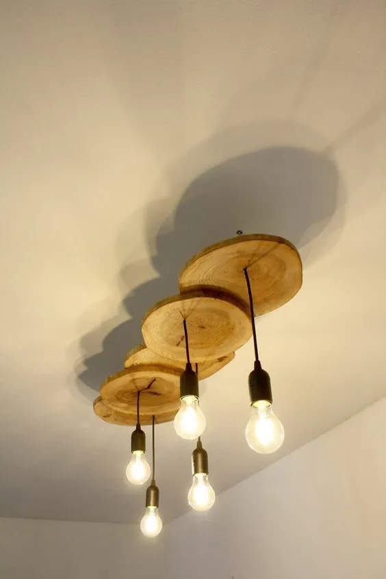 چراغ آویز چوبی - برش های افرا درست شده / چراغ سقفی چوبی / رفع نور چوب... - ایده های چوبی DIY - وبلاگ من