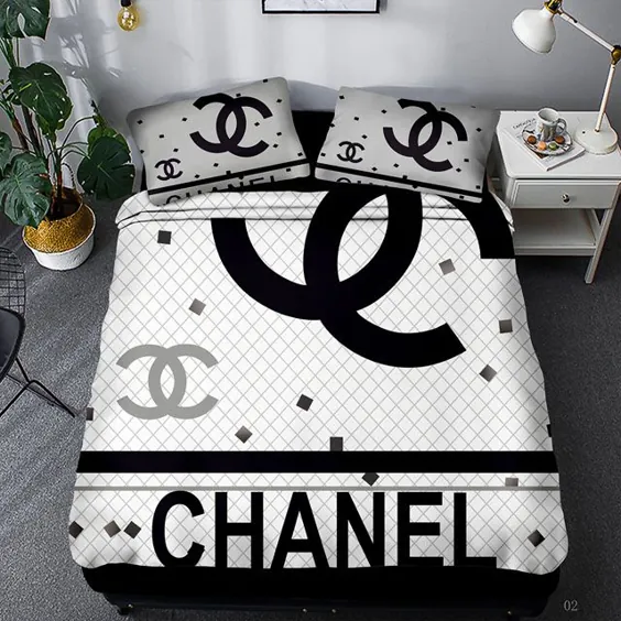 سرویس خواب ملافه های Chanel Checker Duvet Covertwin ملکه ملکه