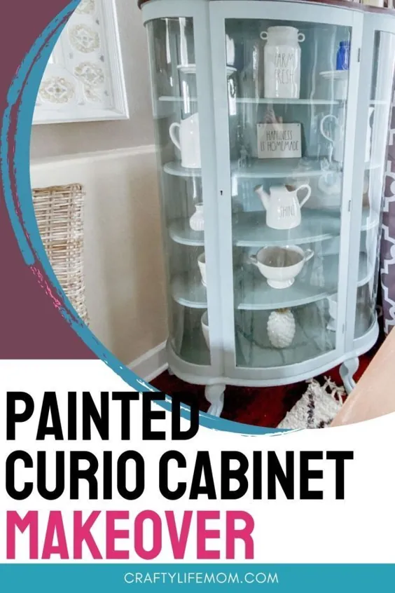 Curio Cabinet Makeover DIY با رنگ و بدون سنباده