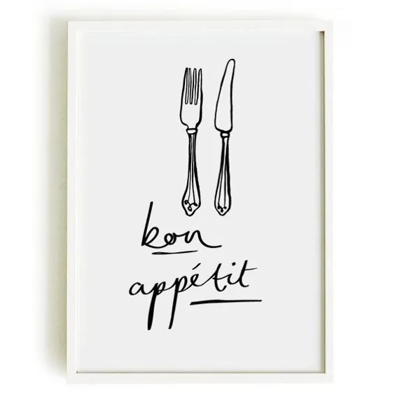 چاپ A4 Bon Appétit - چاپ آشپزخانه فرانسوی