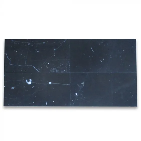 کاشی مترو سنگ مرمر سیاه Nero Marquina 6x12 Honed