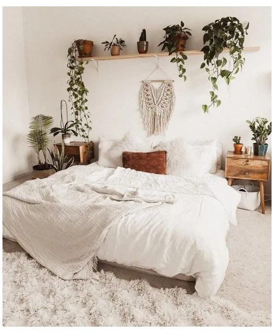 اتاق خواب سفید boho