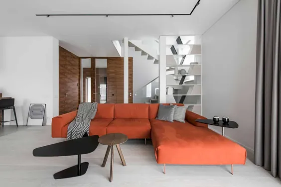 خانه ای با طعم نارنجی: طراحی داخلی مدرن با طعم نارنجی در یک خانه راحت
