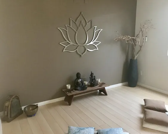 Lotus Flower Large 3D Metal Wall Art، Meditation Wall Art، Sculpture Moderne، Décor salle de mdditation، Yoga Studio Wall Art، Buddha Wall Art