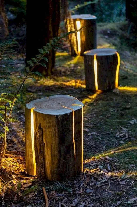 Holzlampen für den Garten - گارتناربیت